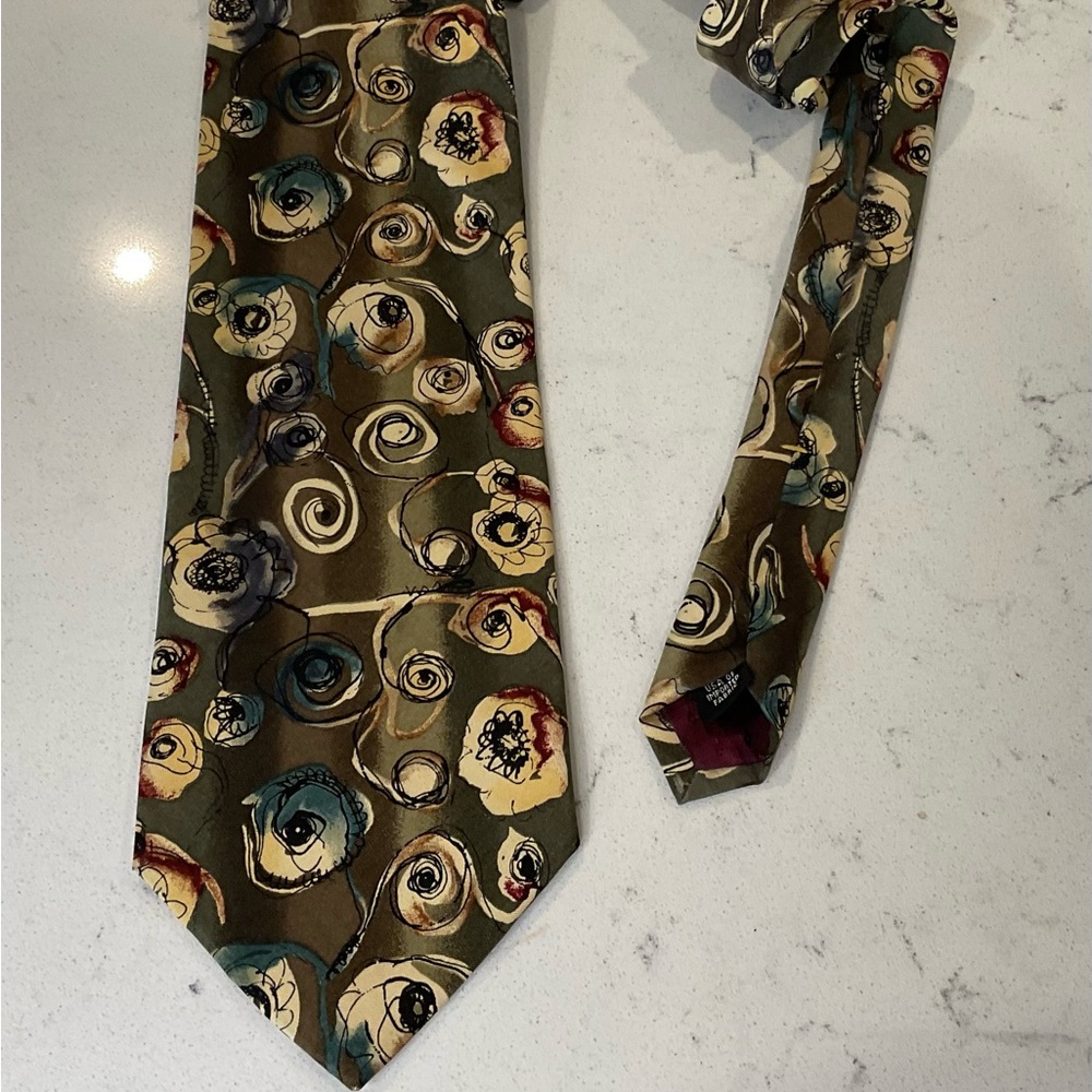 Cabralli Collection Vintage Tie Silk(Sandwashed)Handsome Greens/Blues/Tans/Black